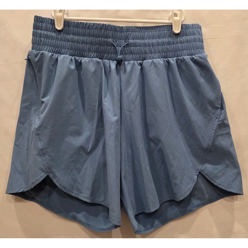 All in Motion Womens High-Rise Smocked Running Shorts Bundle Blue Navy Medium